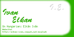 ivan elkan business card